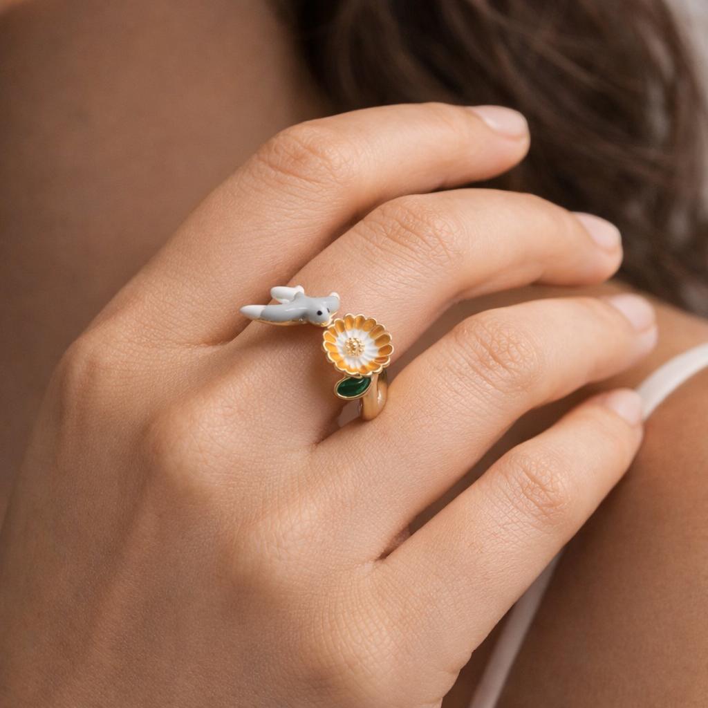 Golden Sparrow Bloom Ring