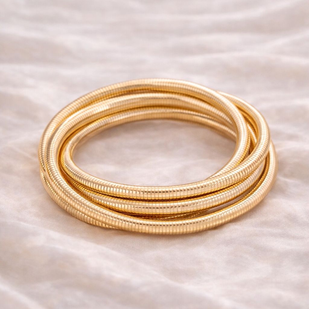 Helix Aura Multi-Coil Gold Bangle