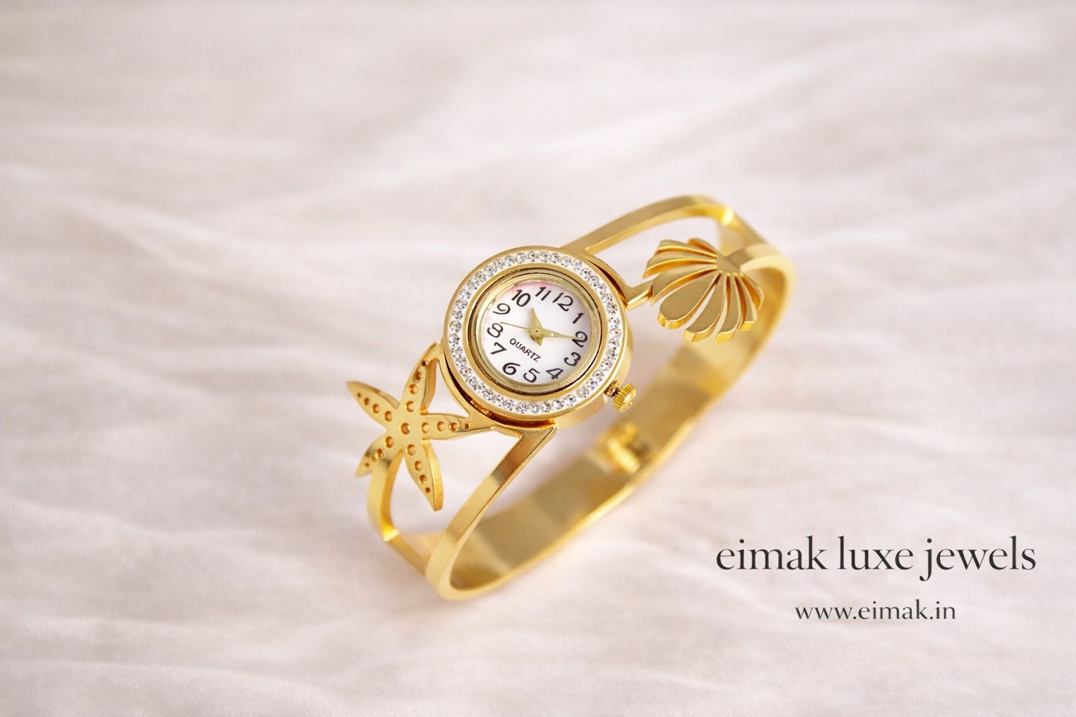 starfish & shell bangle watch