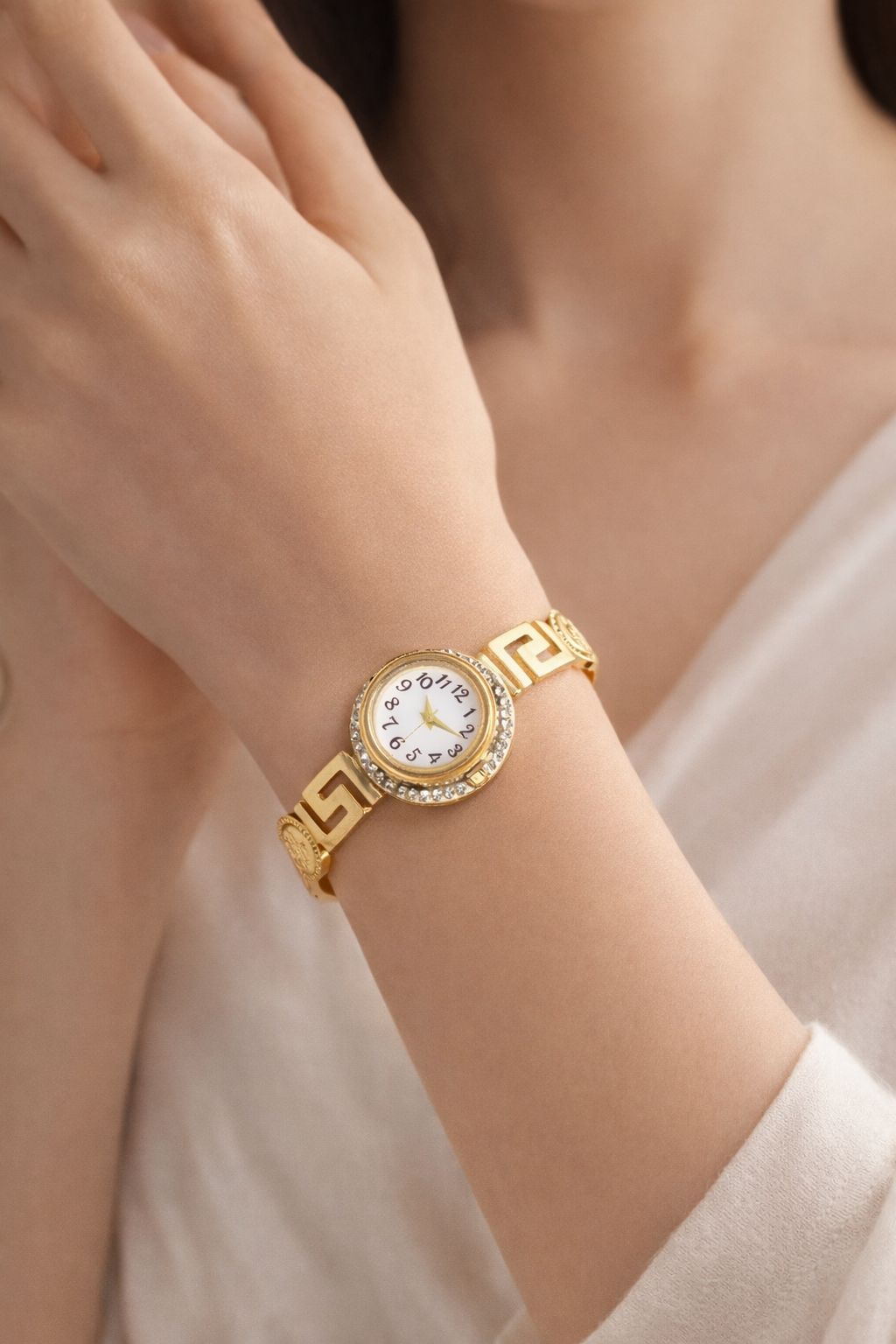 versace crystal bangle watch