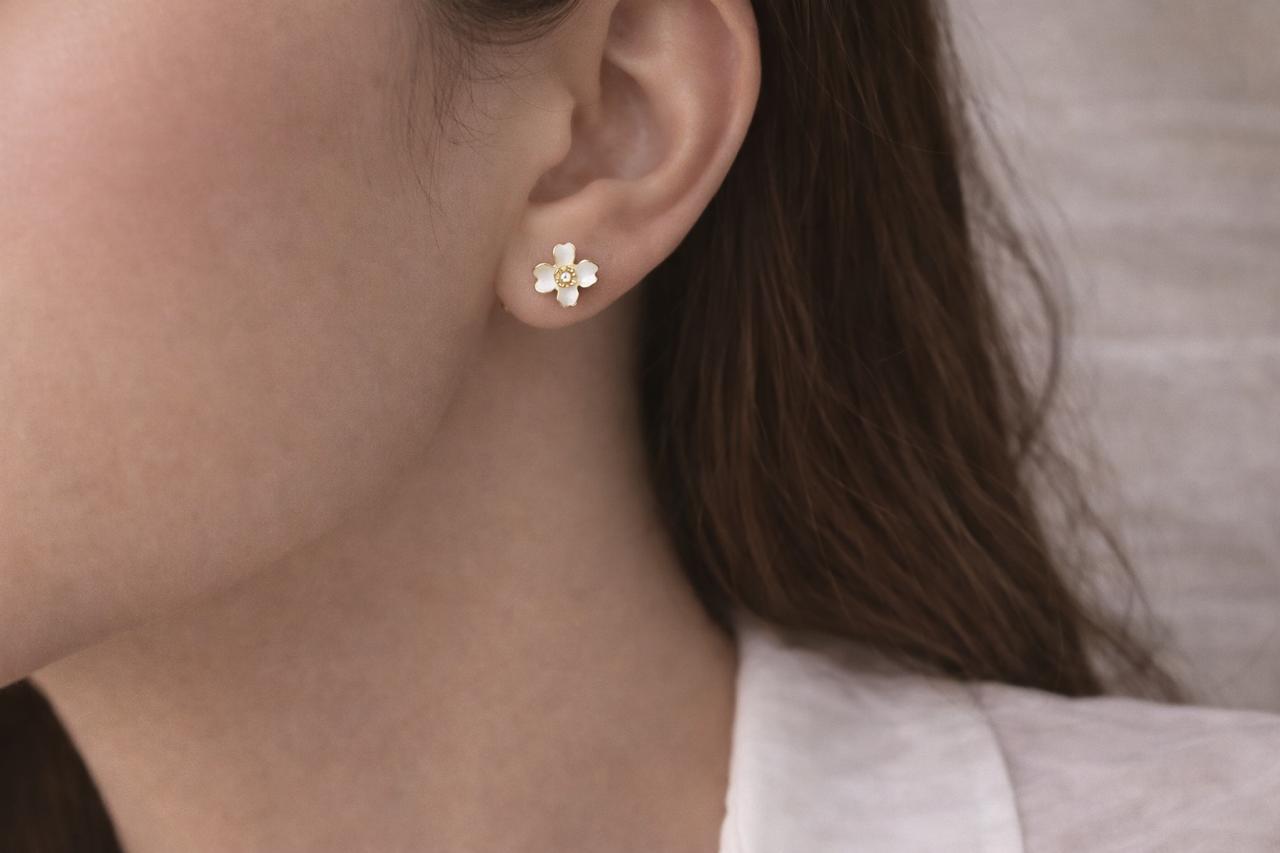 Ivory Blossom Pearl Studs