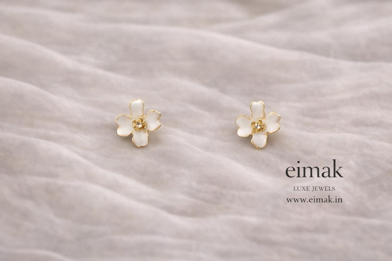 Ivory Blossom Pearl Studs