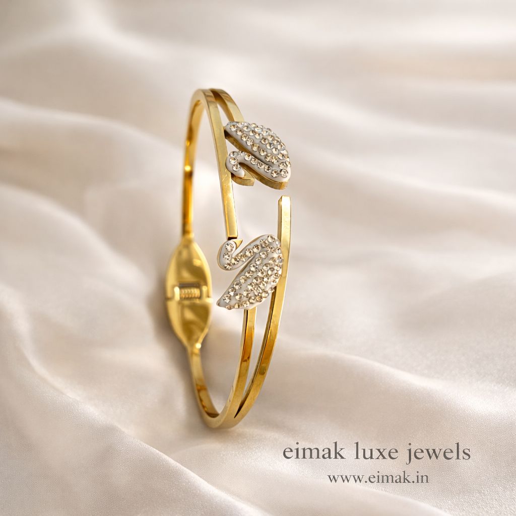 Eimak luna pearl open cuff bangle