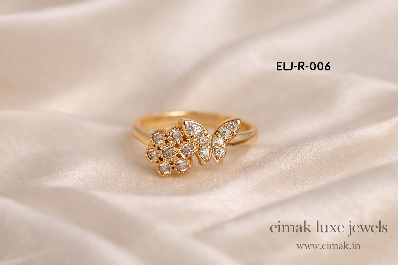 ELJ-R-006  Golden Flutter Bloom Ring