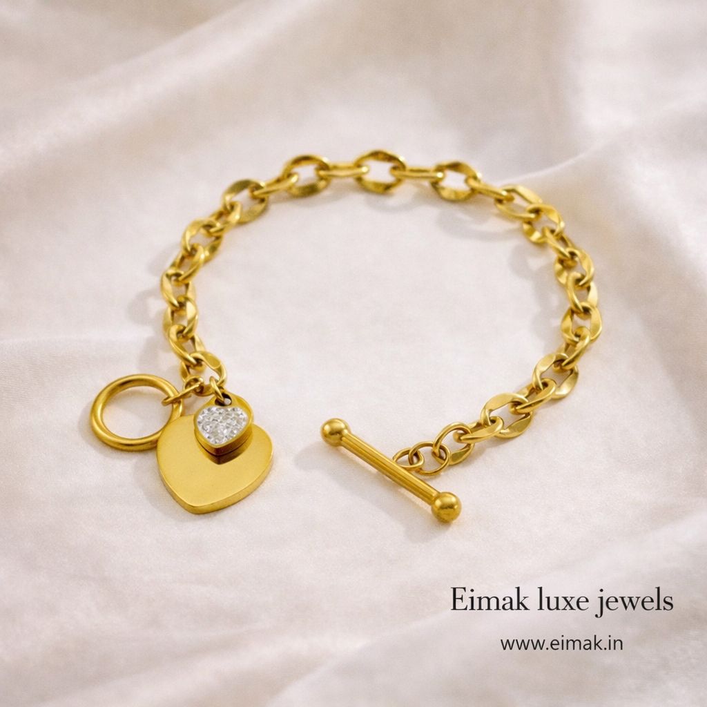 Golden Heart Charm Bracelet