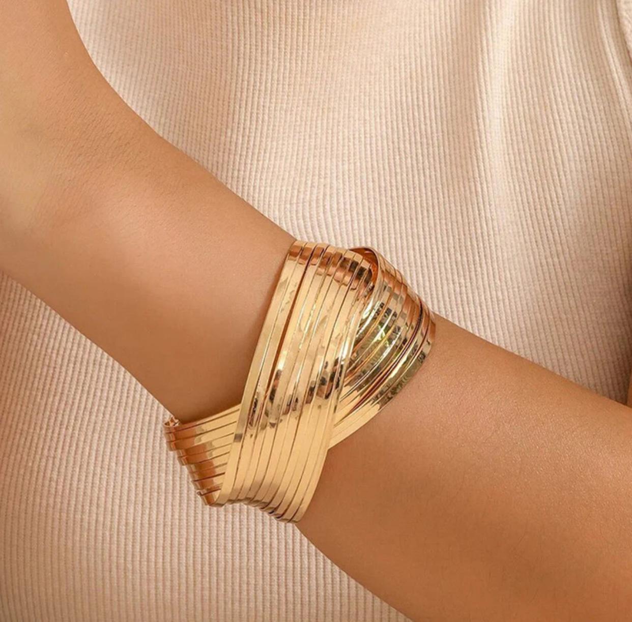 Eimak Golden Wave Statement Cuff