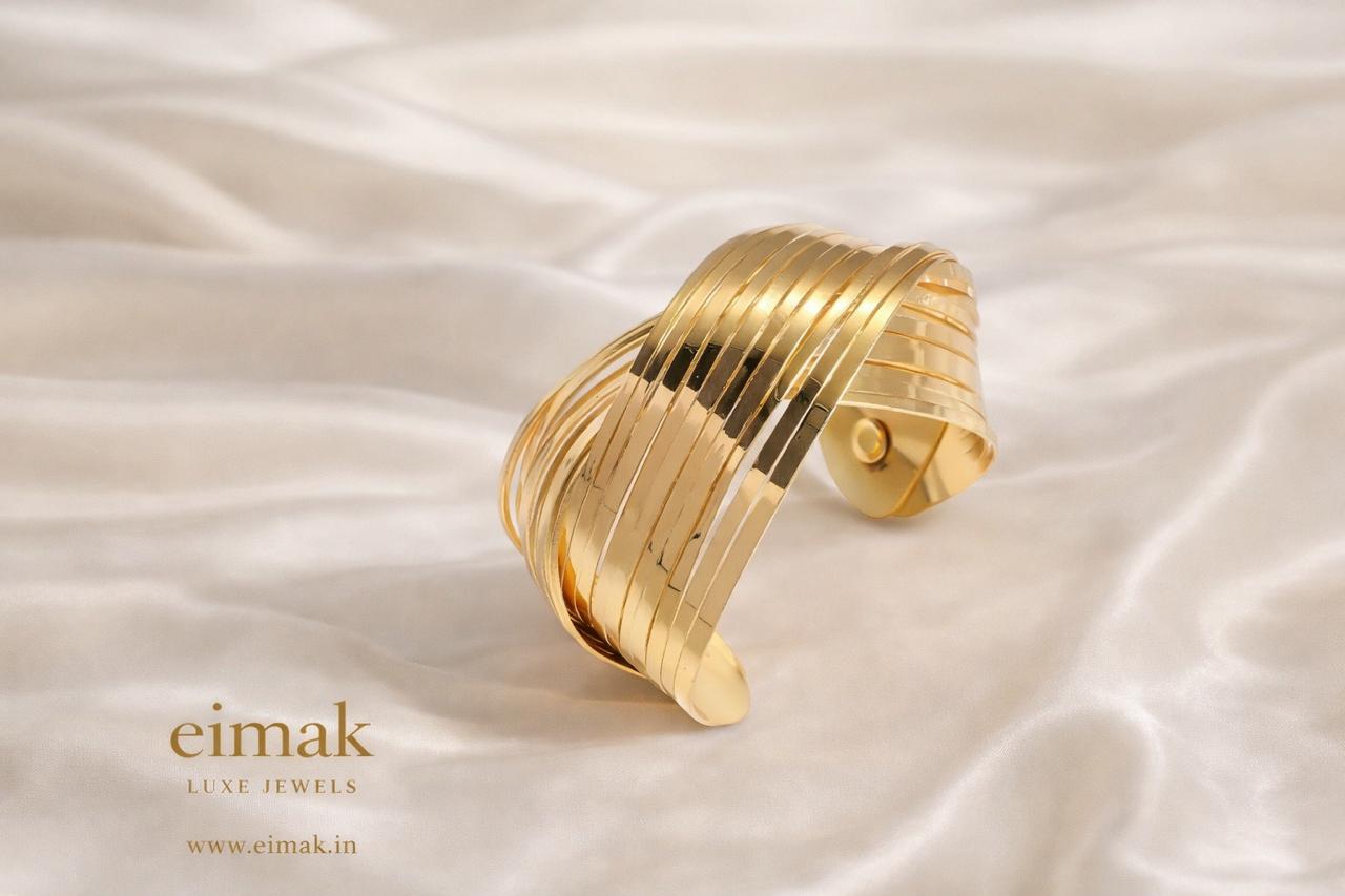 Eimak Golden Wave Statement Cuff
