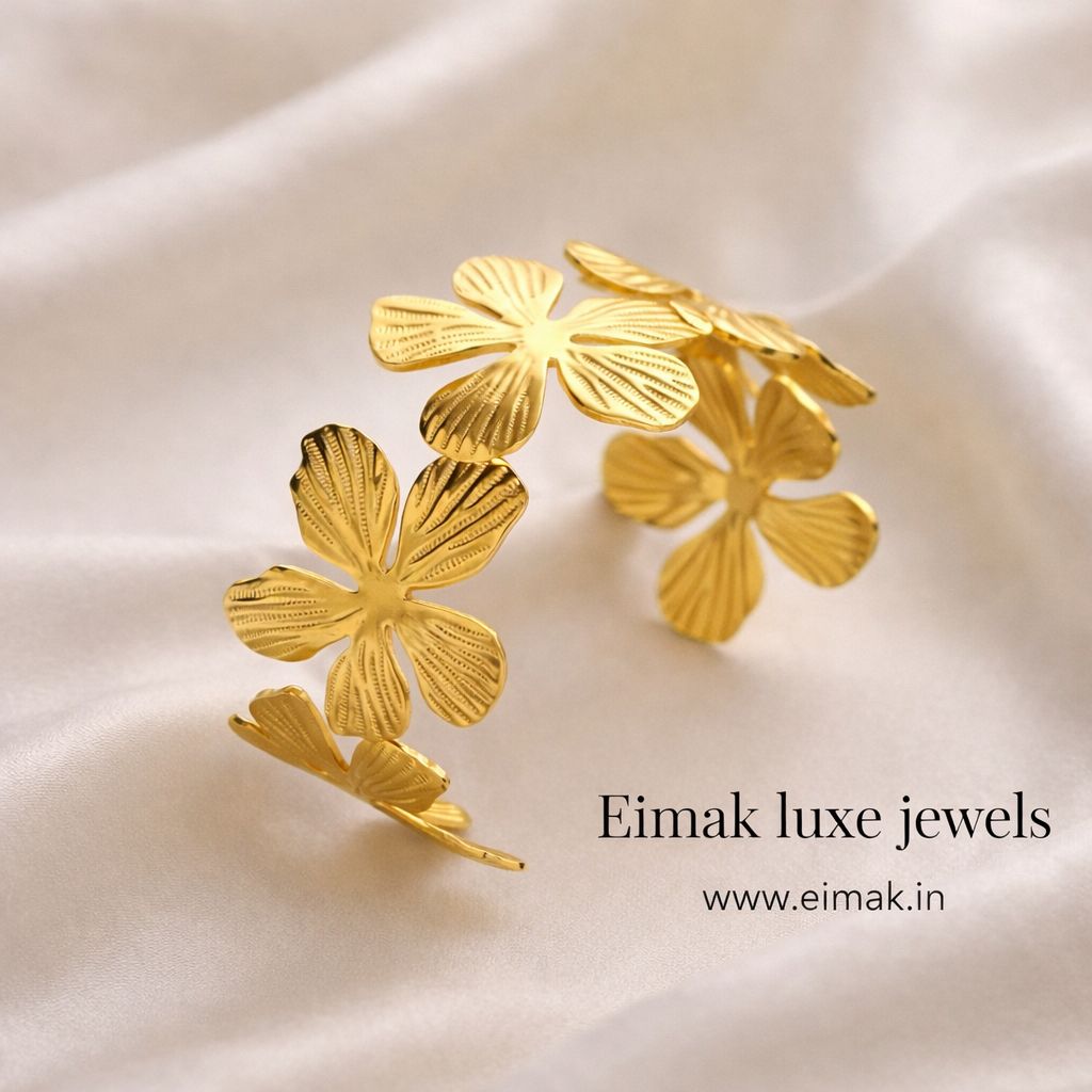 Golden Bloom Open Bangle