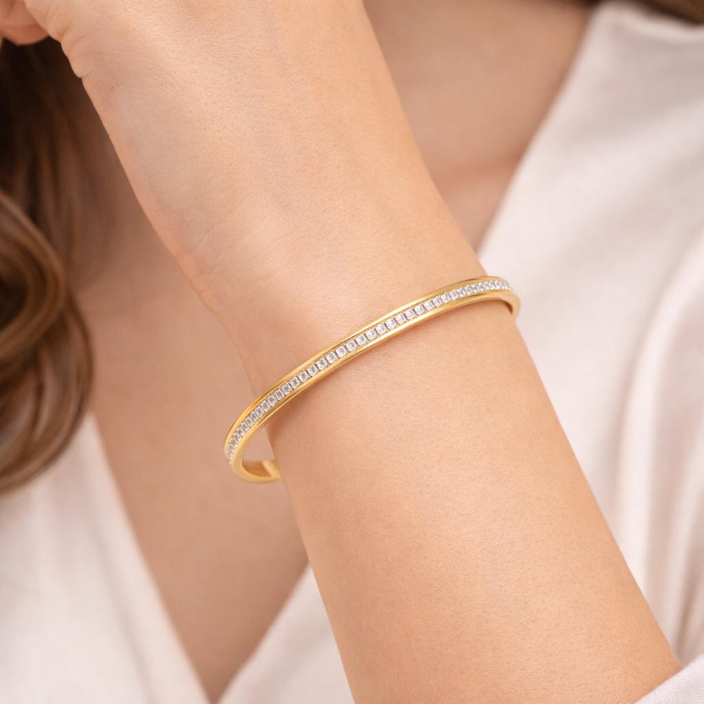 classic crystal line bangles