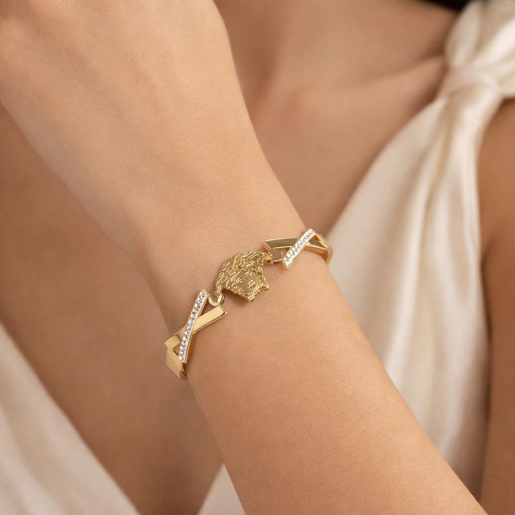 Medusa zigzag crystal bangles