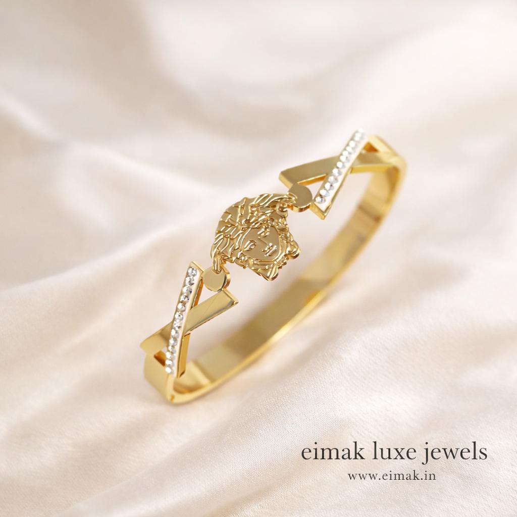 Medusa zigzag crystal bangles