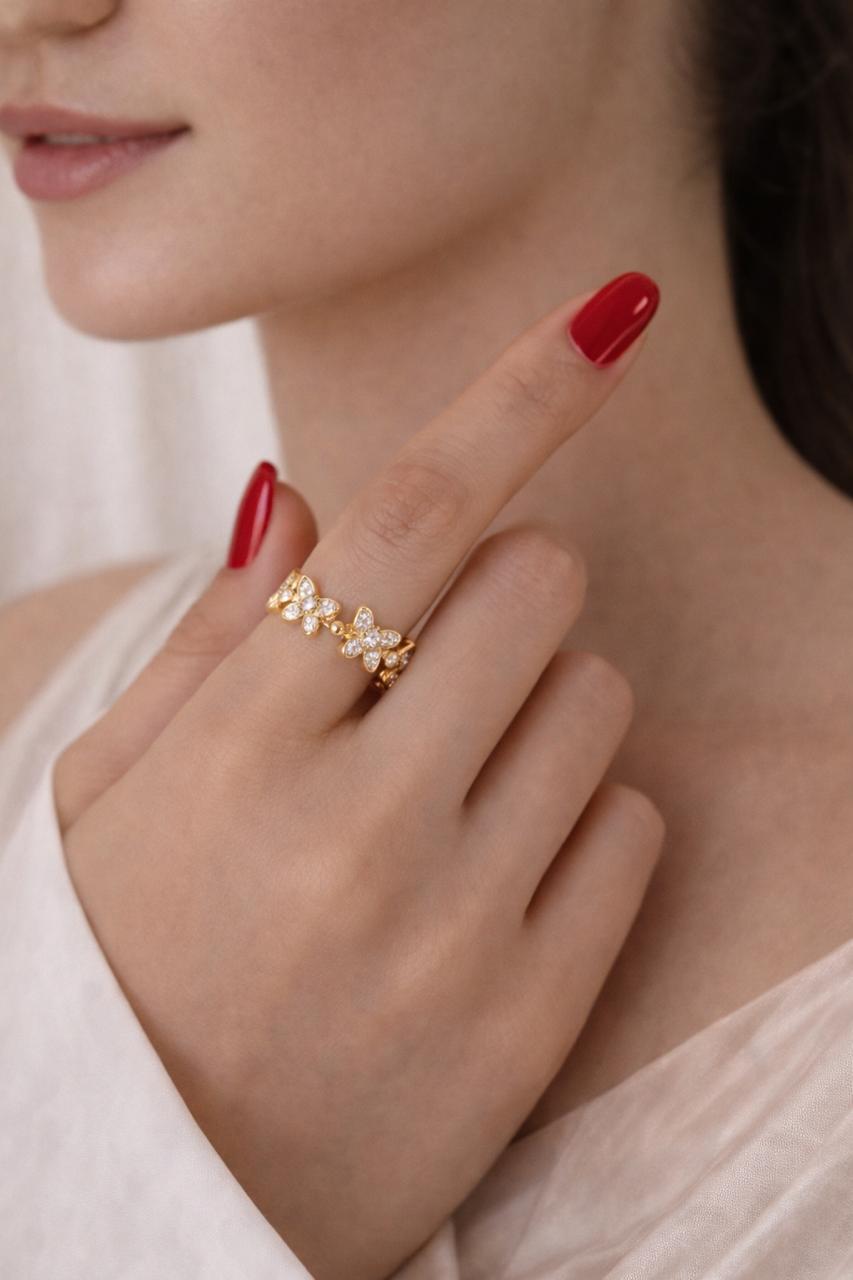 Golden Flutter Butterfly Ring