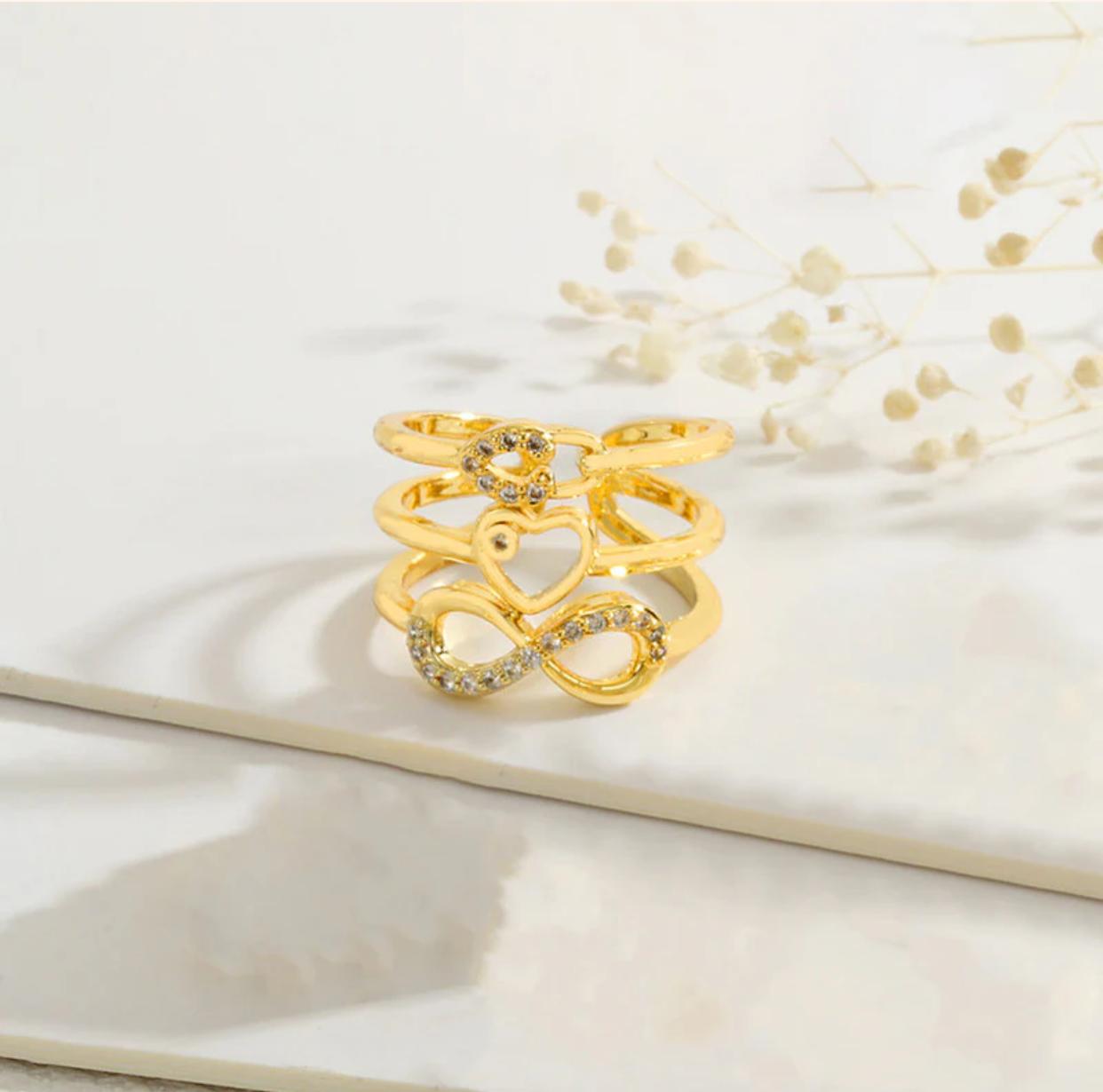 Infinity Wave Crystal Ring