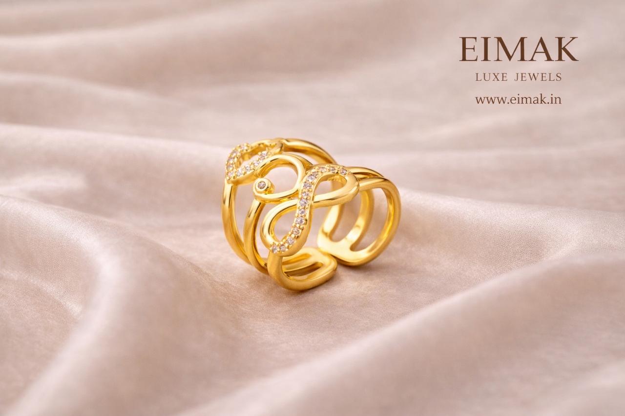 Infinity Wave Crystal Ring