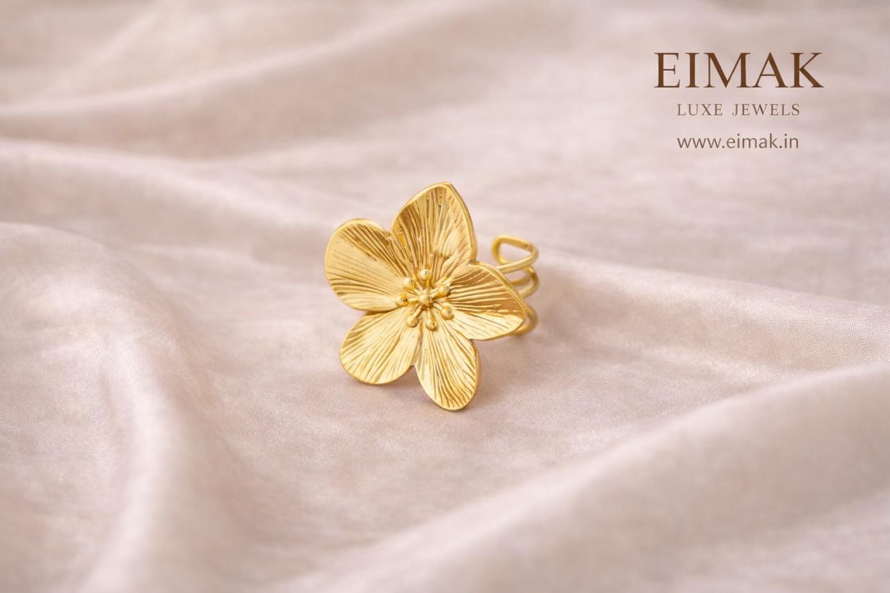 Golden Blossom Statement Ring