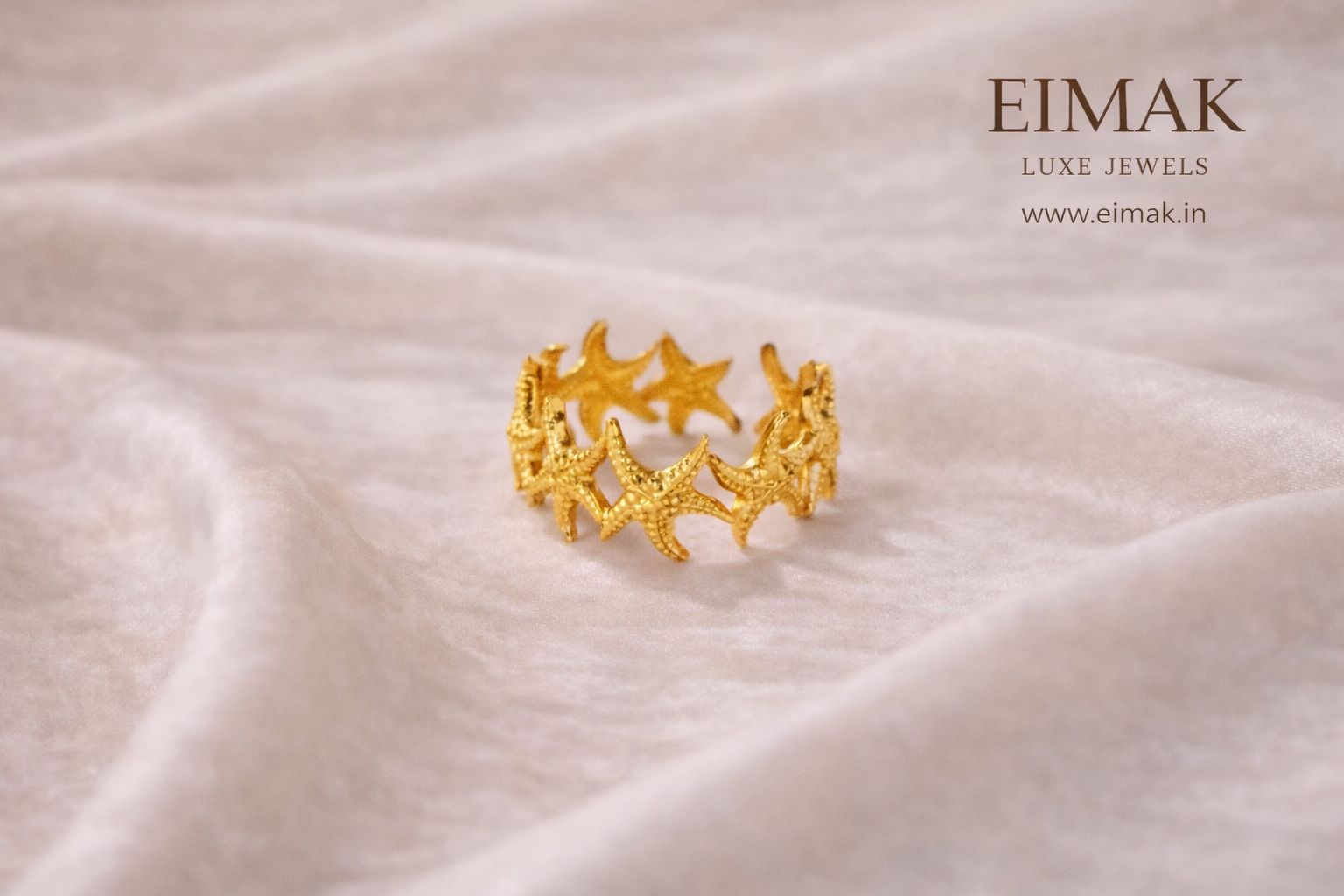 Golden Starfish Crown Ring
