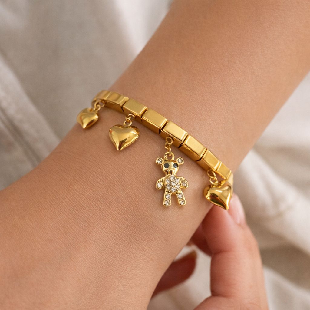 Sweetheart Teddy Charm Bracelet