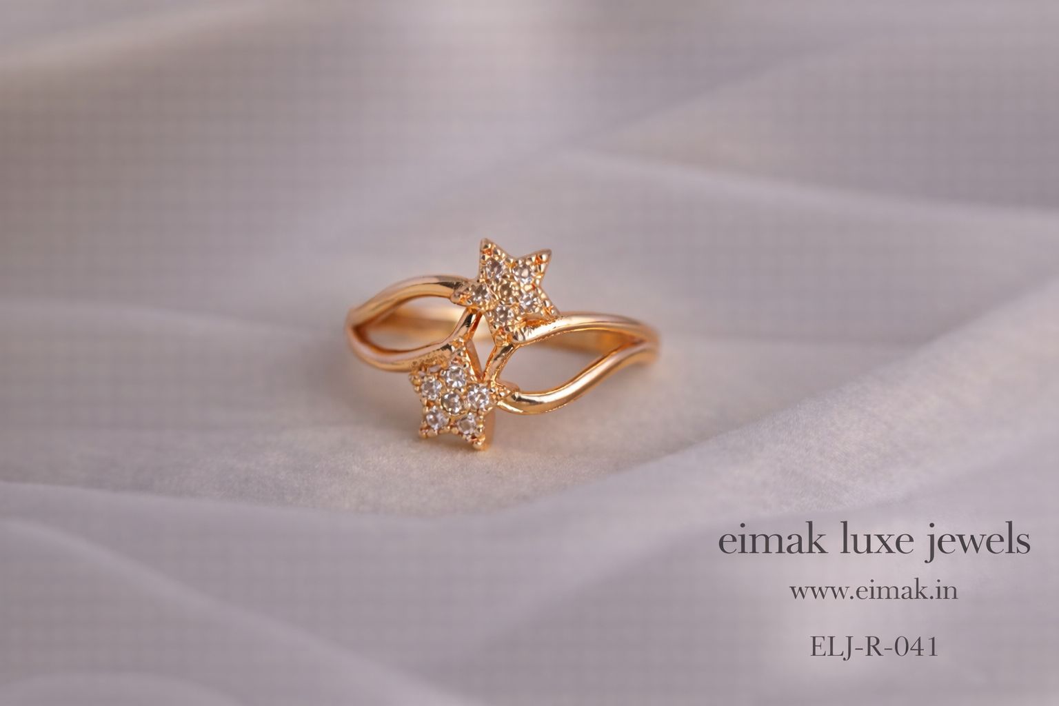 ELJ-R-040 Aurora Cascade Crystal Ring