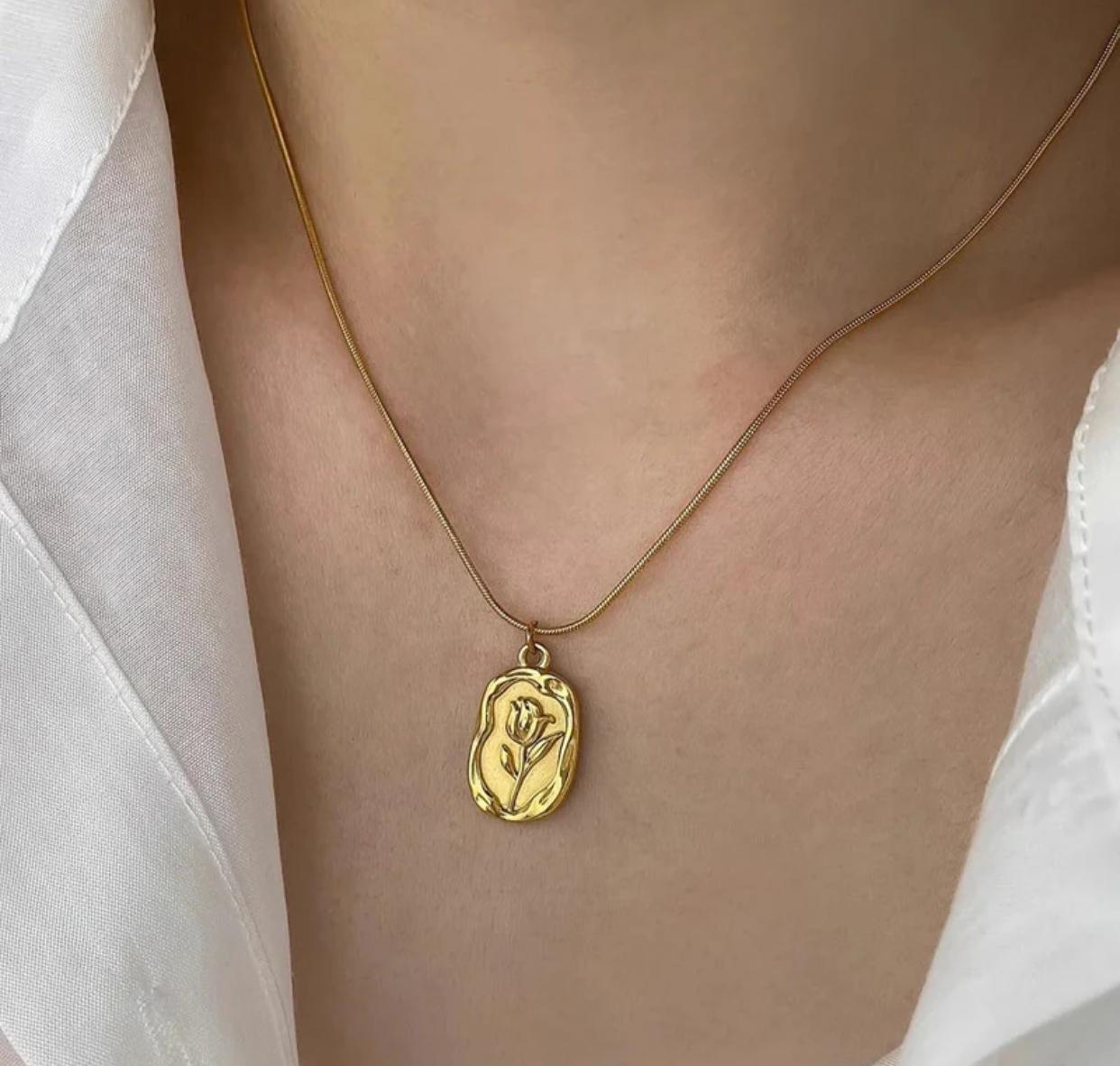 Golden Bloom Rose Themed Peandant 