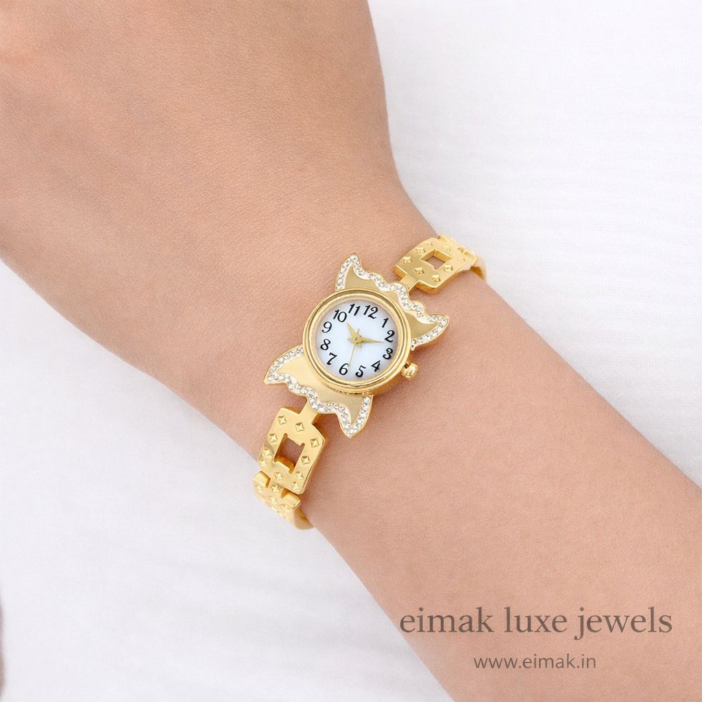 crystal bloom bangle watch