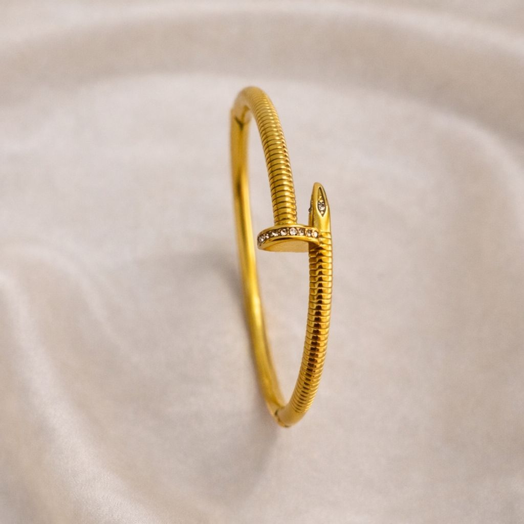 Golden Luxe Nail Crystal Bangle