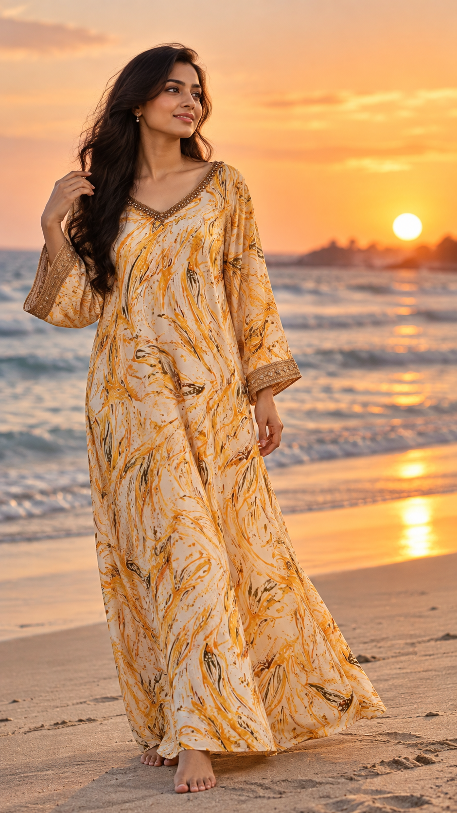 Golden Marble Elegance Maxi