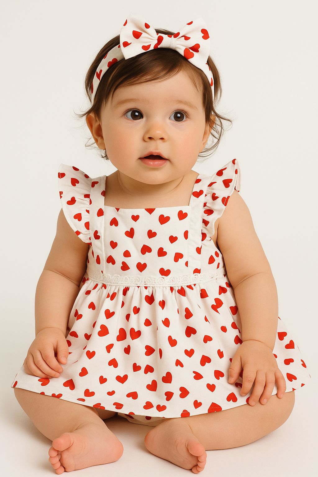 Adorable heart-print dress for your little sweetheart