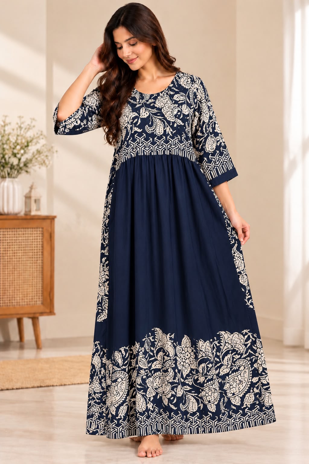 Midnight Bloom Printed Maxi