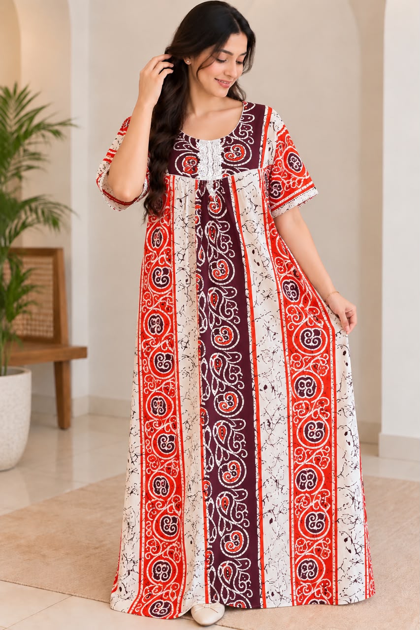 Ruby Charm Maxi Dress – Bold Prints, Timeless Elegance