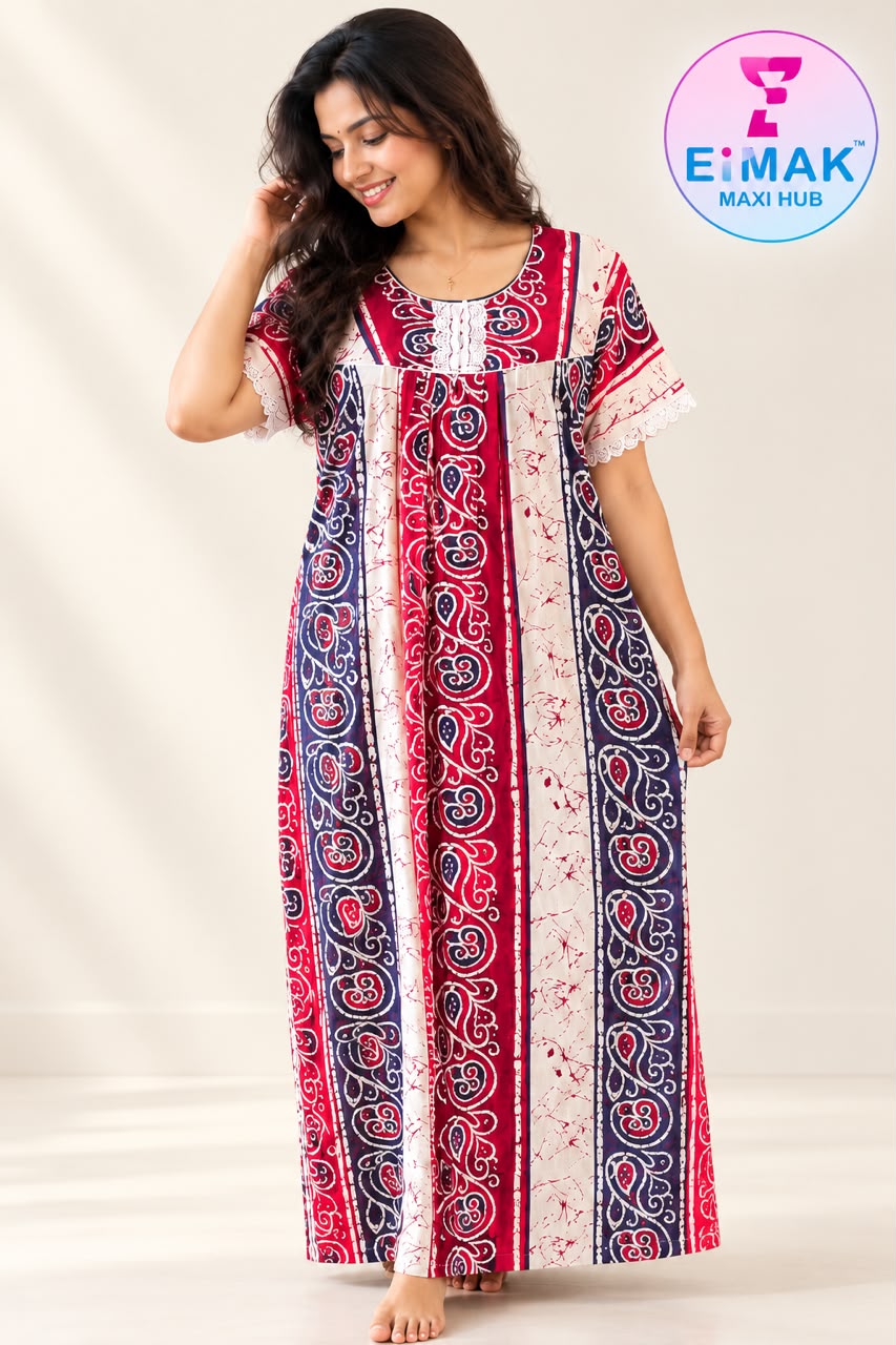 Ruby Royale Maxi Dress – Elegant Prints for Everyday Comfort