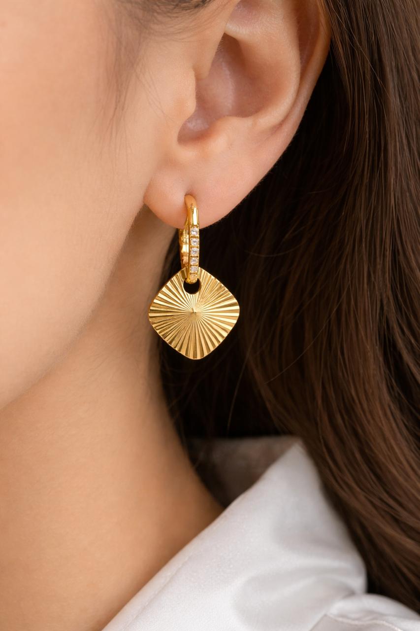 Solara Textured Drop Earrings