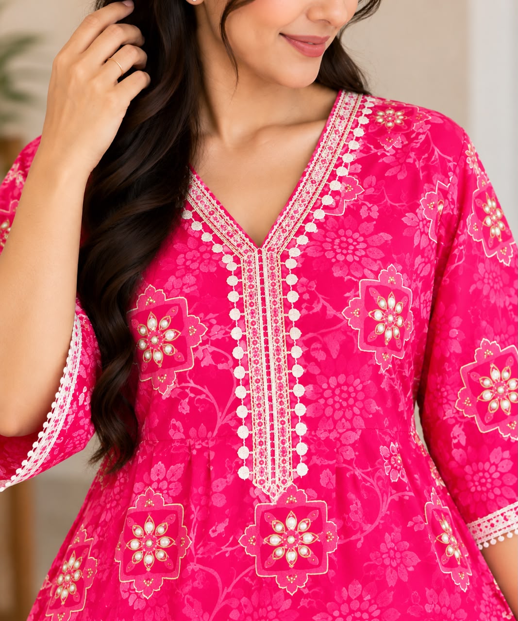 Elegant Pink Floral Maxi – Everyday Comfort & Style